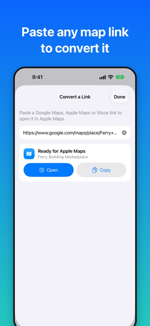 Converting a pasted map link
